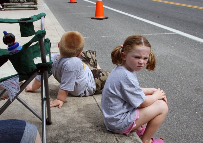 Sitting on the curb